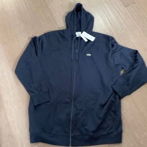 NWT Lacoste hoodie navy zip front 10L = 3XLT
